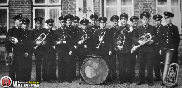 Gruppenbild von dem Musikzug aus dem Jahr 1950